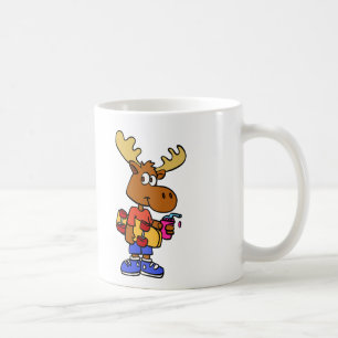 Cute Skater moose choose background colour Coffee Mug