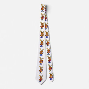 Cute Skater moose choose background colour Tie