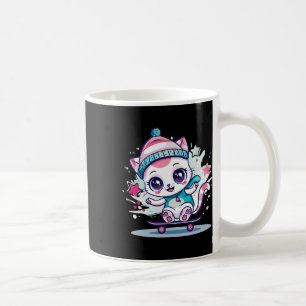 Cute Skating Cat I Skateboard For Men Women Kids Coffee Mug