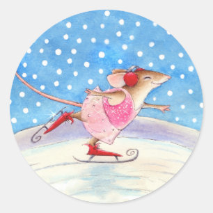 Cute Skating Mouse Stickers