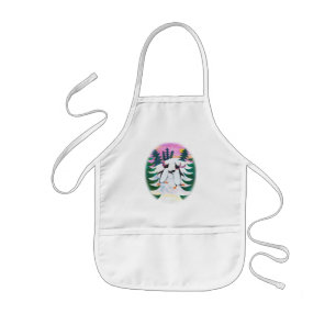 Cute Skating Penguins Snowscene Fun Kids' Apron