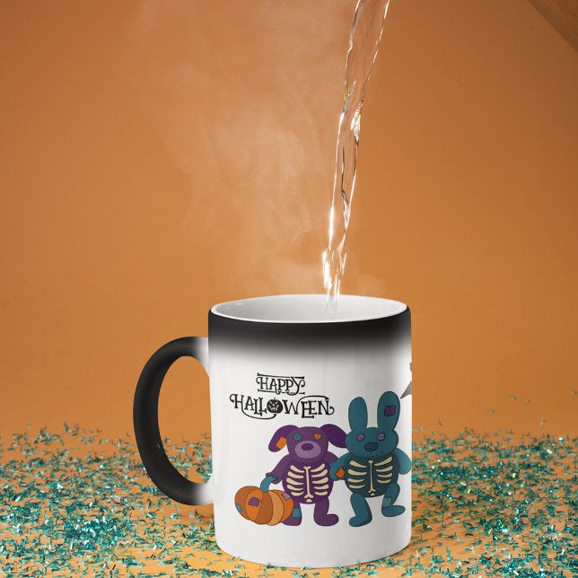 Cute Skeleton Animals and Pumpkins Halloween Magic Mug (Creator Uploaded)