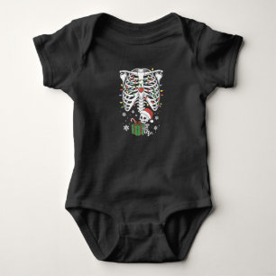 Cute Skeleton Baby Xmas Maternity Mum Pregnancy  Bodysuit