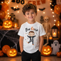 Cute Skeleton Boy Boo Crew Halloween Kids