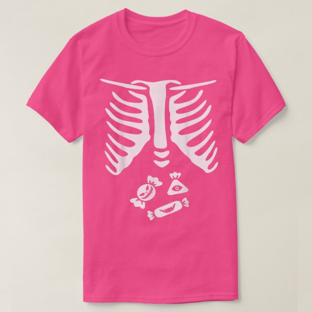 Cute Skeleton Halloween Candy  T-Shirt (Design Front)