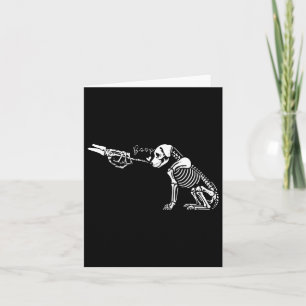Cute Skeleton Hand Boop Dog Funny Halloween 1  Card
