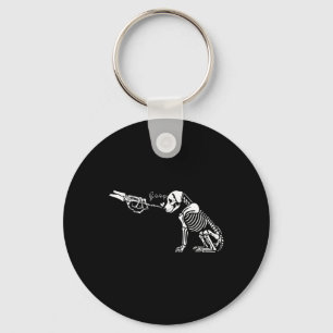 Cute Skeleton Hand Boop Dog Funny Halloween 1 Key Ring