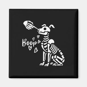 Cute Skeleton Hand Boop Dog Funny Halloween Magnet