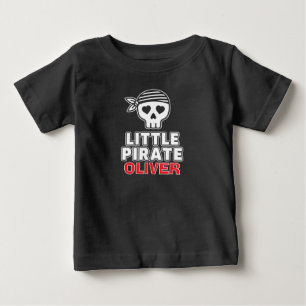 Cute Skeleton Little Pirate Personalised Baby T-Shirt