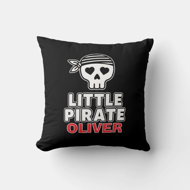 Cute Skeleton Little Pirate Personalised Cushion (Front)