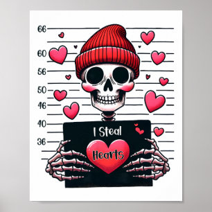 Cute Skeleton Mugshot I Steal Hearts Skeleton Vale Poster