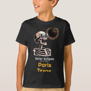 Cute Skeleton Solar Eclipse Paris Texas T-Shirt