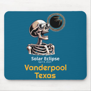 Cute Skeleton Solar Eclipse Vanderpool Texas Mouse Pad