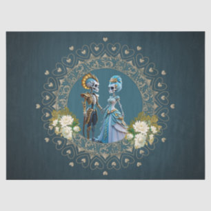 Cute Skeleton Wedding Couple Gothic Style Tissue Paper