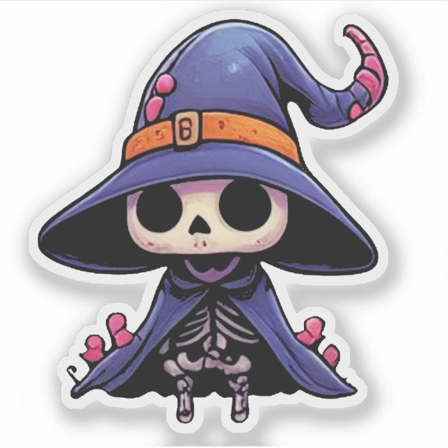 Cute Skeleton Witch - Halloween Kawaii (Front)