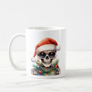 Cute Skeleton with Christmas Lights Coffee Mug