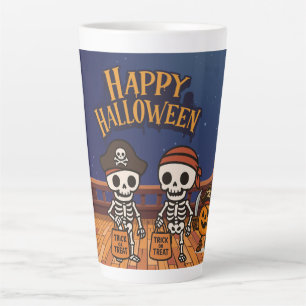 cute, skeletons and pumpkin Halloween Latte Mug