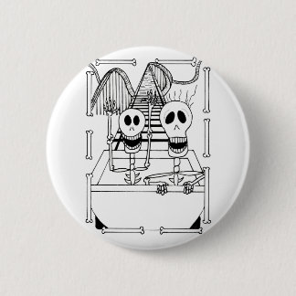 Cute Skeletons on Roller Coaster Ride  6 Cm Round Badge