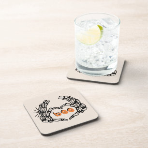 Cute Skelton Hands Married Halloween  Coaster