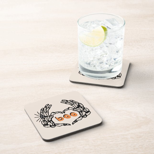 Cute Skelton Hands Married Halloween  Coaster (Right Side)