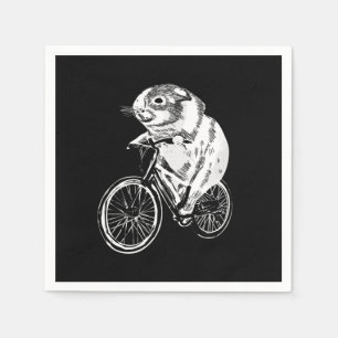 Cute Sketch Guinea Pig Bicycle   Cute Pet Lover Napkin