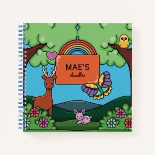 Cute Sketchbook Doodles Personalised Notebook