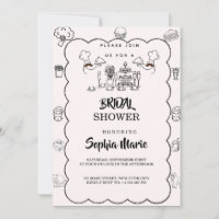 Cute Sketchy Bridal Shower Invitation