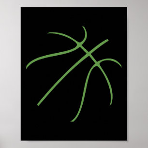 Cute Sketll Sports Design With Green Color Poster