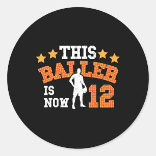Cute Sketll This Ller Is Now 12 - 12th Birthday Classic Round Sticker