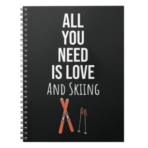 Cute Skiing Gifts Winter Skier Sports Ski Lover Notebook