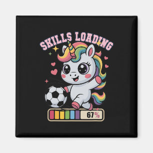 Cute Skills Loading 67 Soccer Unicorn Gym Hair Don Magnet