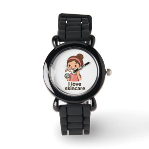 Cute Skincare Girl Sticker – Self-Care Cartoon Watch