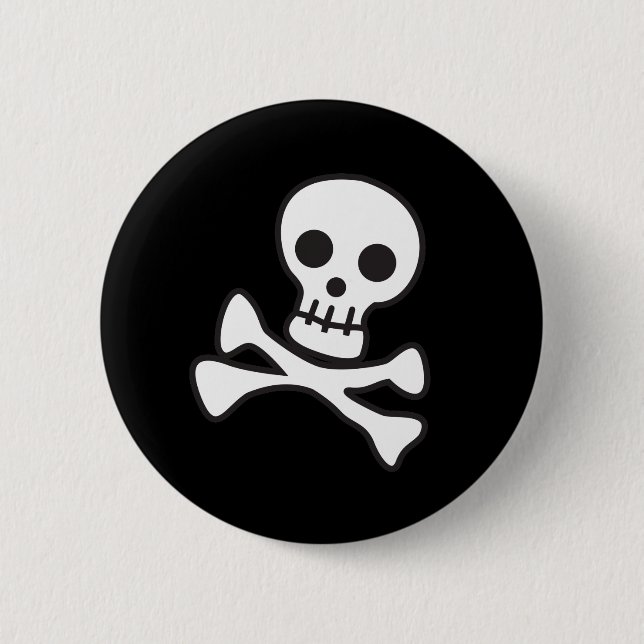 Cute Skull 6 Cm Round Badge (Front)