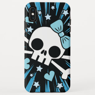 Cute Skull and Crossbones - Blue Case-Mate iPhone Case