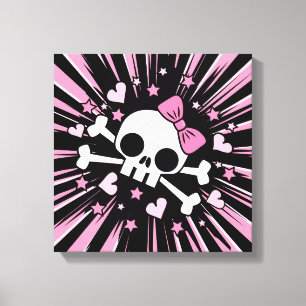 Cute Skull and Crossbones Canvas Print