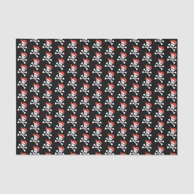 Cute Skull and Crossbones Pattern Pirate Theme Tissue Paper (Front)