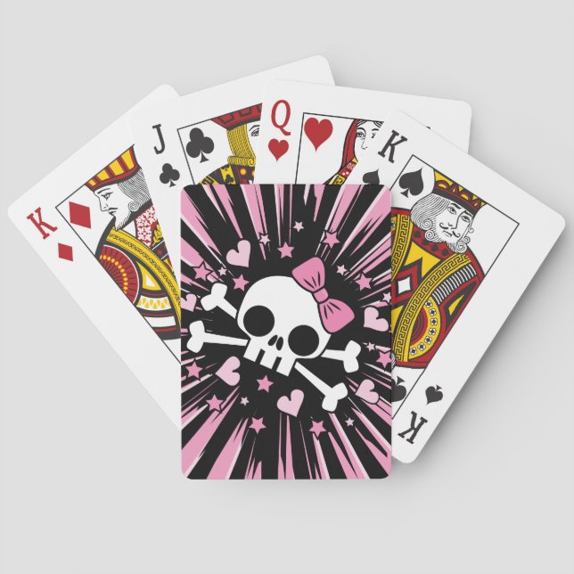 Cute Skull and Crossbones Playing Cards (Back)