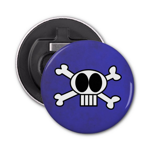Cute Skull and Crossbones with Big Black Eyes Bottle Opener (Front)