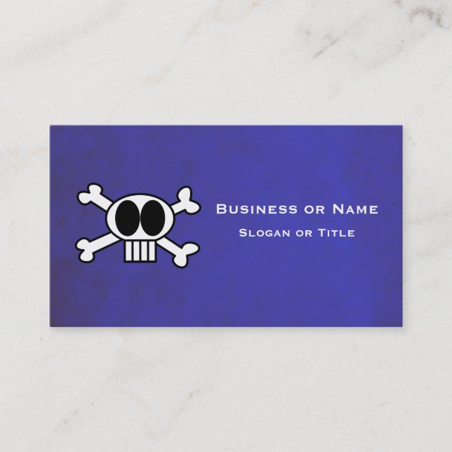 Cute Skull and Crossbones with Big Black Eyes Business Card (Front)