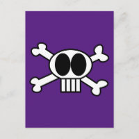 Cute Skull and Crossbones with Big Black Eyes