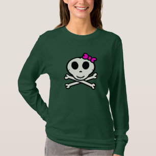 Cute Skull and Crossbones With Pink Bow T-Shirt