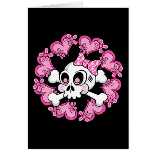 Cute Skull and Hearts