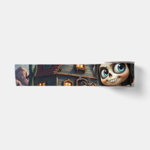 Cute Skull Biker   Moonlit Ride Through the Desert Satin Ribbon