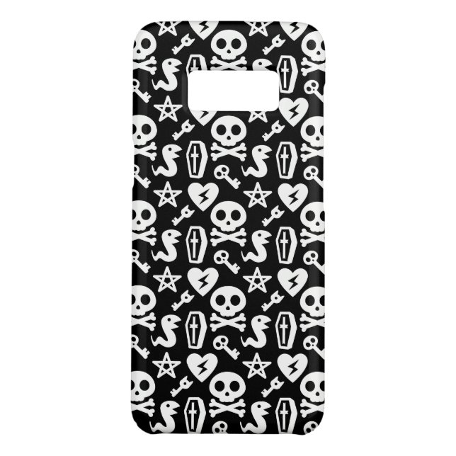 CUTE SKULL & CROSSBONES BLACK AND WHITE HALLOWEEN Case-Mate SAMSUNG GALAXY CASE (Back)