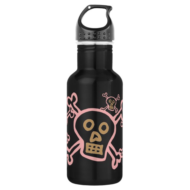 Cute Skull & Crossbones Graffiti 532 Ml Water Bottle (Front)