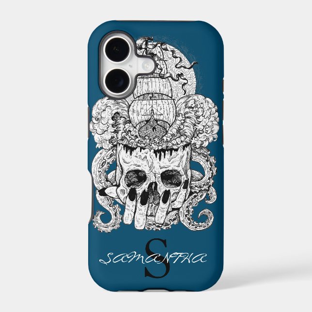 CUTE SKULL CROWN  Nautical Case-Mate iPhone CASE (Back)
