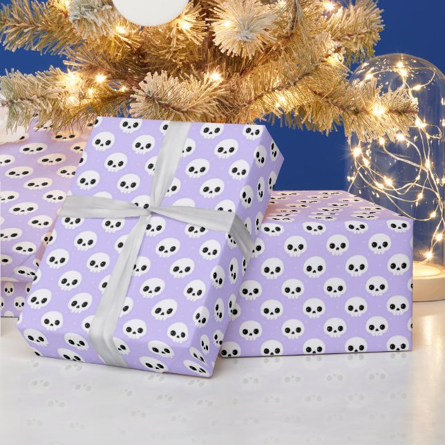 Cute Skull Halloween Pattern Wrapping Paper (Holidays)