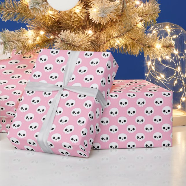 Cute Skull Halloween Pattern Wrapping Paper (Holidays)