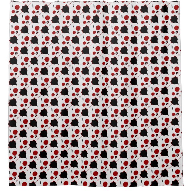 Cute skull monster face patterns shower curtain (Front)