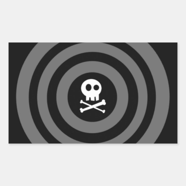 Cute Skull Rectangular Sticker (Front)